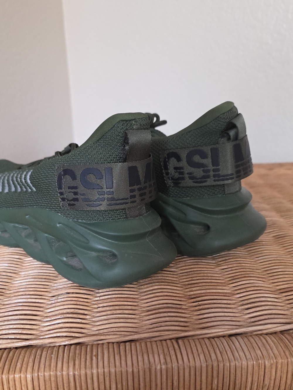 Women's Knit Athletic Sneakers in Dark Green - Picture 2 of 3